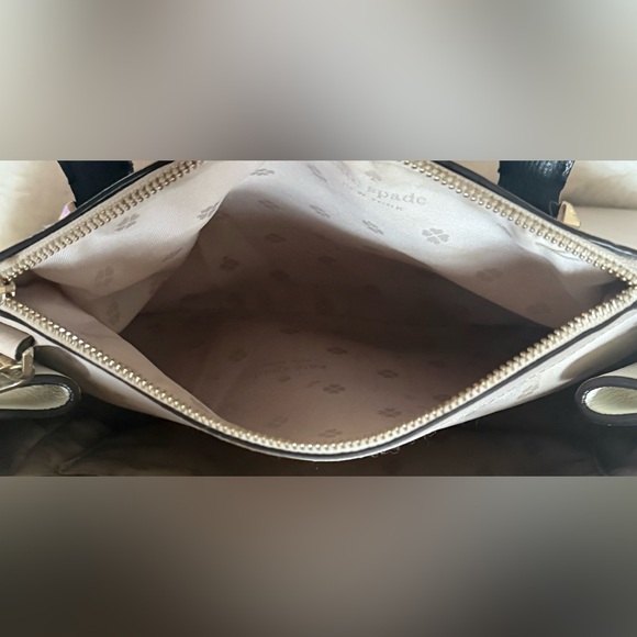 Kate Spade Sydney Double Zip Leather Satchel Crossbody Tusk Multi Medium EUC - Picture 8 of 9